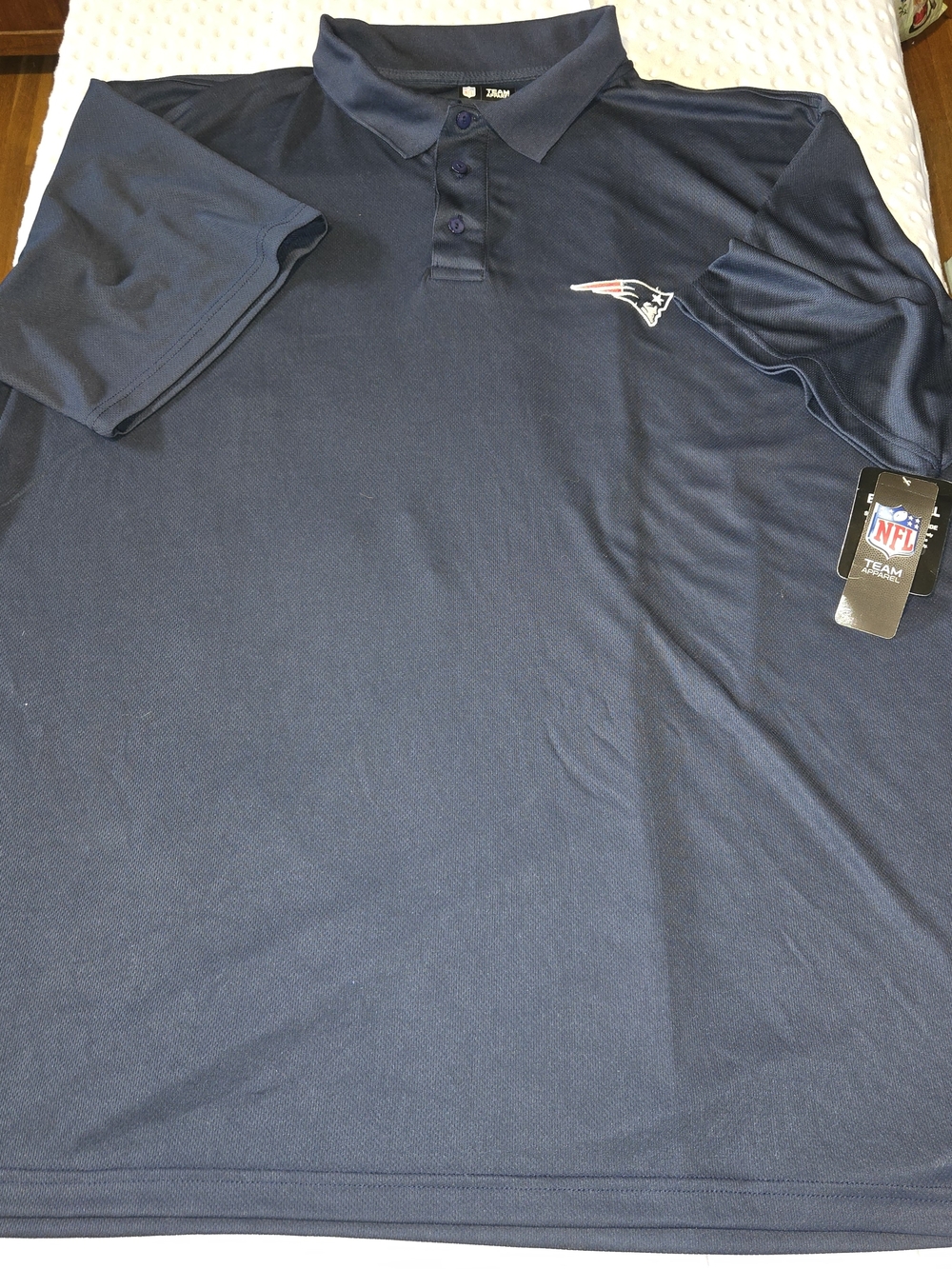 NWT New England Patriots Men's NFL Polo Shirt Navy Blue 2XT